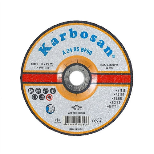 Karbosan Taşlama 180 x 8 x 22.23 (10/Paket) (60/Koli)